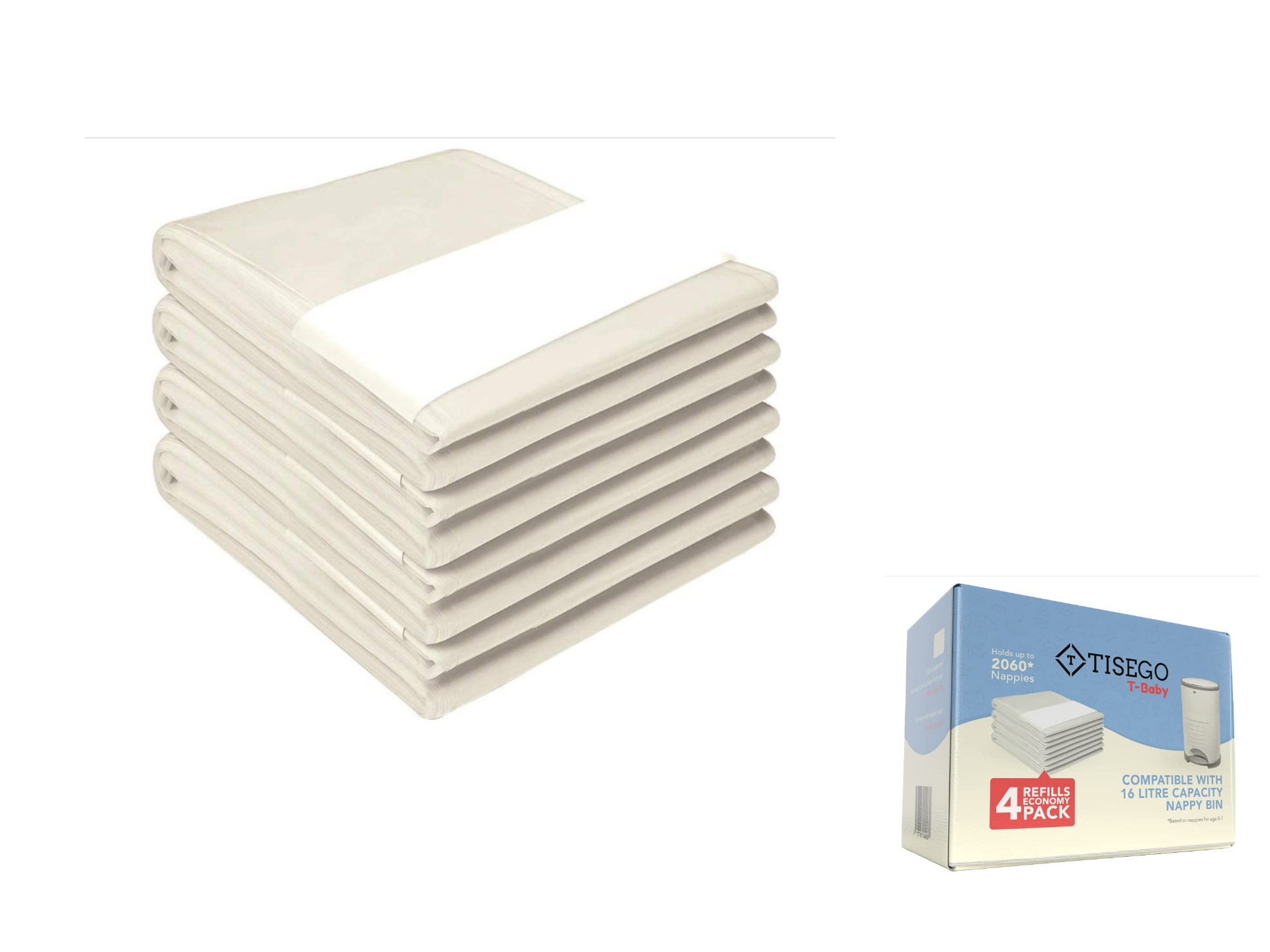 Diaper pail refill bags 